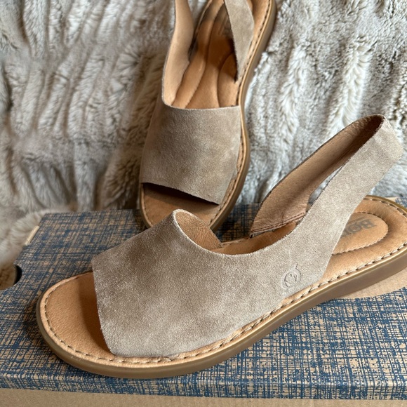 Born Beige Suede Slingback Sandals